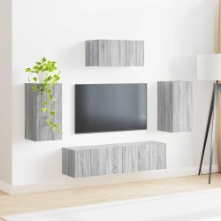 Ensemble meuble TV 5 pcs Gris Sonoma Bois d'ingénierie 581147581147