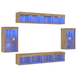 Ensemble meuble TV 8 pcs chêne artisanal Bois d'ingénierie 581149581149
