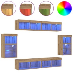 Ensemble meuble TV 8 pcs chêne artisanal Bois d'ingénierie 581149581149