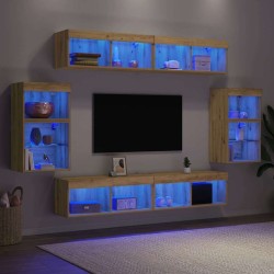 Ensemble meuble TV 8 pcs chêne artisanal Bois d'ingénierie 581149581149