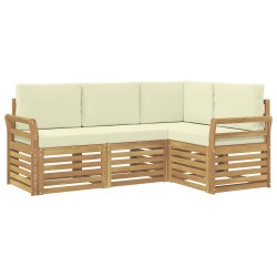 Ensembles de canapés 4 pcs Blanc et crème 190 x 130,5 x 73 cm 581153581153