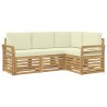 Ensembles de canapés 4 pcs Blanc et crème 190 x 130,5 x 73 cm 581153581153
