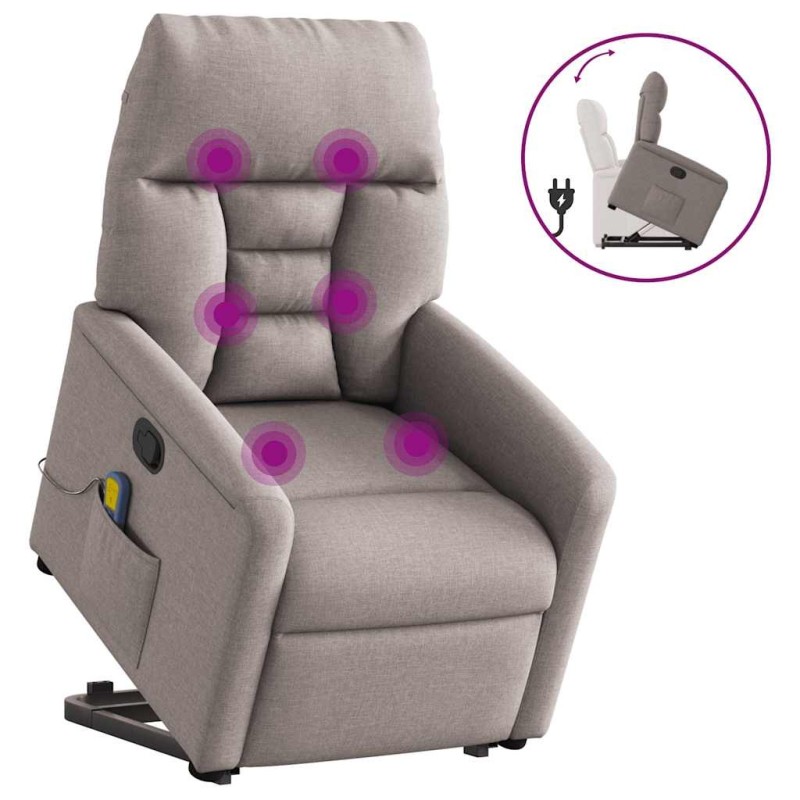 Fauteuil inclinable de massage Taupe Tissu 581160581160