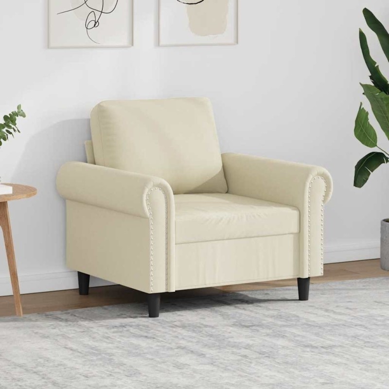 Fauteuil Crème 60 cm Similicuir 581164581164