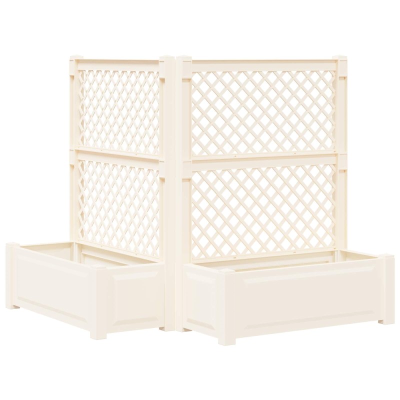 Grand bac avec treille 2 pcs Blanc 143 x 143 x 133,5 cm PP 581169581169