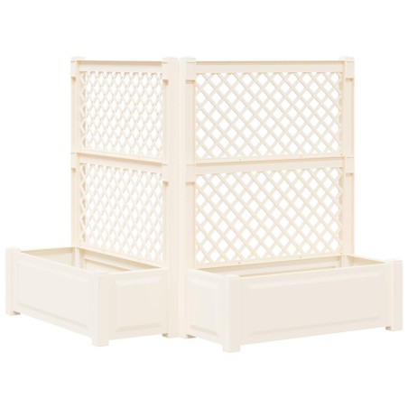 Grand bac avec treille 2 pcs Blanc 143 x 143 x 133,5 cm PP 581169581169