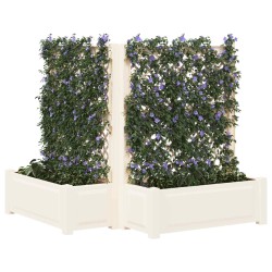 Grand bac avec treille 2 pcs Blanc 143 x 143 x 133,5 cm PP 581169581169