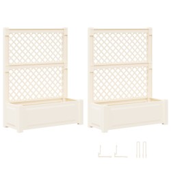 Grand bac avec treille 2 pcs Blanc 143 x 143 x 133,5 cm PP 581169581169