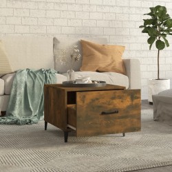 Tables basses avec pieds en métal 2 pcs Chêne fumé 50x50x40 cm 581171581171