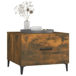 Tables basses avec pieds en métal 2 pcs Chêne fumé 50x50x40 cm 581171581171