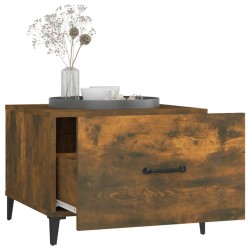Tables basses avec pieds en métal 2 pcs Chêne fumé 50x50x40 cm 581171581171