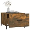 Tables basses avec pieds en métal 2 pcs Chêne fumé 50x50x40 cm 581171581171