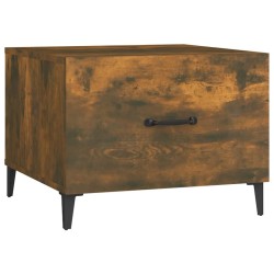 Tables basses avec pieds en métal 2 pcs Chêne fumé 50x50x40 cm 581171581171