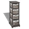 Étagère de rangement Bois Marron 4 paniers en tissage  581172581172