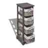Étagère de rangement Bois Marron 4 paniers en tissage  581172581172