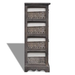 Étagère de rangement Bois Marron 4 paniers en tissage  581172581172