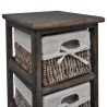 Étagère de rangement Bois Marron 4 paniers en tissage  581172581172