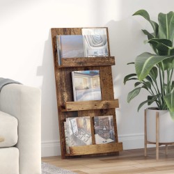 Étagère à magazines avec étagère Bois ancien 51 x 11 x 102 cm 581176581176