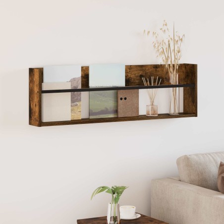 Étagère à magazines avec étagère Chêne fumé 100 x 12 x 30 cm 581178581178