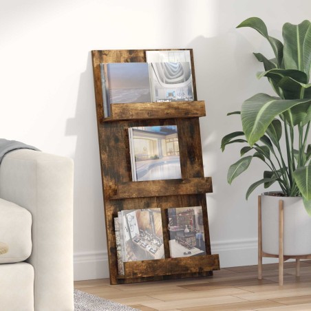 Étagère à magazines avec étagère Chêne fumé 51 x 11 x 102 cm 581179581179
