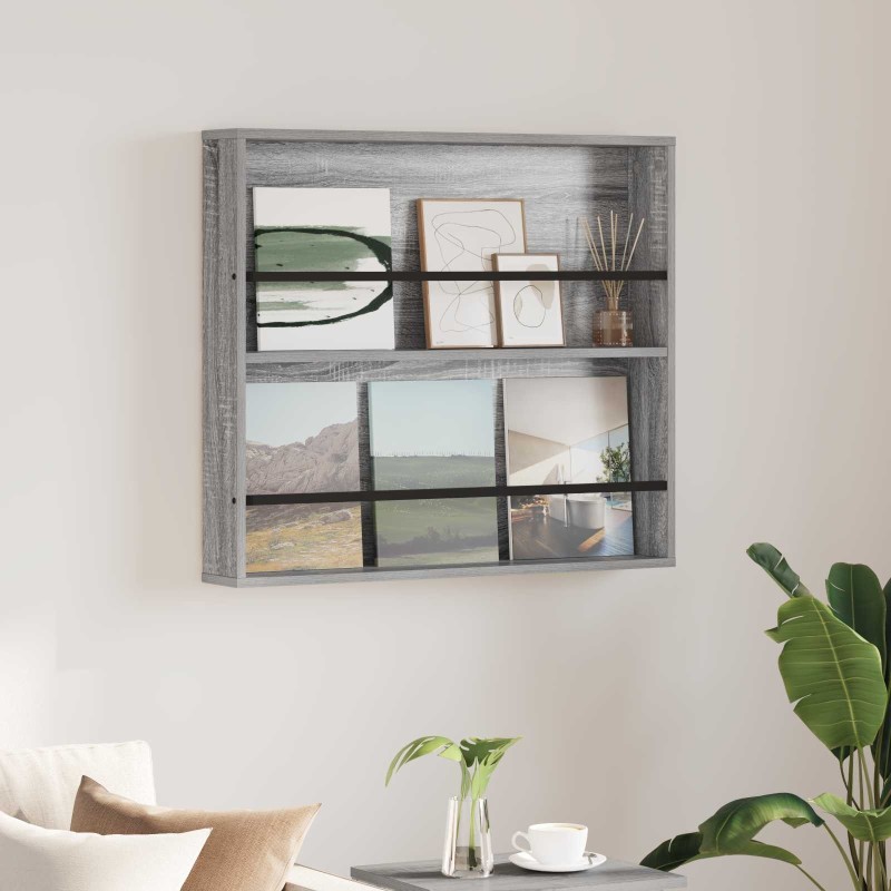 Étagère à magazines avec étagère Gris Sonoma 80 x 12 x 70 cm 581184581184