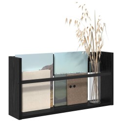 Étagère à magazines avec étagère Chêne noir 60 x 12 x 30 cm 581186581186