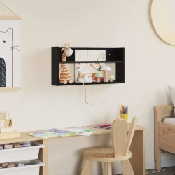 Étagère à magazines avec étagère Chêne noir 60 x 12 x 30 cm 581186581186