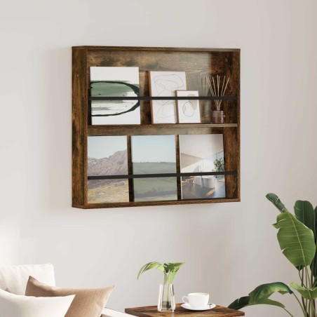 Étagère à magazines avec étagère Chêne fumé 80 x 12 x 70 cm 581187581187