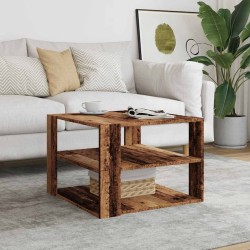 Table basse vieux bois 58x58x40 cm bois d'ingénierie 581191581191