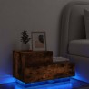 Table de chevet avec lumières LED chêne fumé 70x36x40,5 cm 581192581192