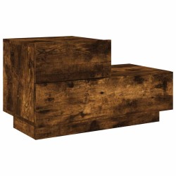 Table de chevet avec lumières LED chêne fumé 70x36x40,5 cm 581192581192