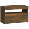 Table de chevet avec lumières LED Chêne fumé 60x35x40 cm 581193581193