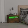 Table de chevet avec lumières LED Chêne fumé 60x35x40 cm 581193581193