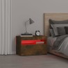 Table de chevet avec lumières LED Chêne fumé 60x35x40 cm 581193581193