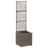 Lit surélevé treillis 1 pot 30x30x107 cm Résine tressée Marron 581194581194