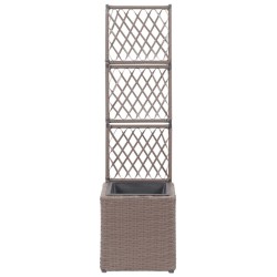 Lit surélevé treillis 1 pot 30x30x107 cm Résine tressée Marron 581194581194