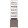 Lit surélevé treillis 1 pot 30x30x107 cm Résine tressée Marron 581194581194