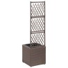 Lit surélevé treillis 1 pot 30x30x107 cm Résine tressée Marron 581194581194