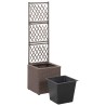Lit surélevé treillis 1 pot 30x30x107 cm Résine tressée Marron 581194581194
