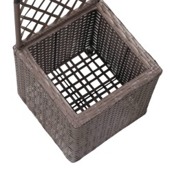 Lit surélevé treillis 1 pot 30x30x107 cm Résine tressée Marron 581194581194
