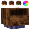 Table de chevet avec lumières LED chêne fumé 40x39x37 cm 581195581195
