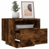 Table de chevet avec lumières LED chêne fumé 40x39x37 cm 581195581195