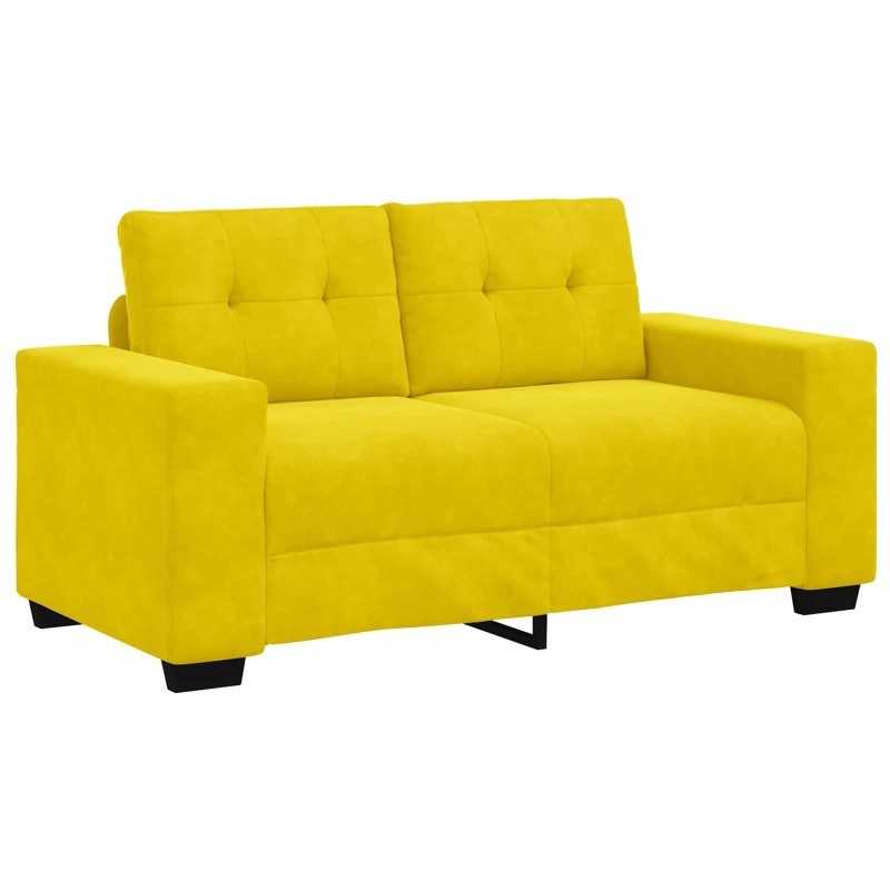 Loveseat Sofa Yellow 120 cm Velvet - Untranslated 581196581196
