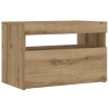 Table de chevet avec lumières LED chêne artisanal 60x35x40 cm 581197581197