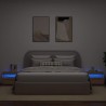 Table de chevet avec lumières LED chêne artisanal 60x35x40 cm 581197581197