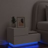 Table de chevet avec lumières LED blanc 70x36x40,5 cm 581198581198