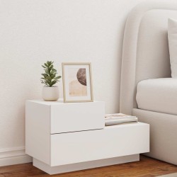 Table de chevet avec lumières LED blanc 70x36x40,5 cm 581198581198