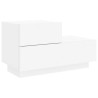 Table de chevet avec lumières LED blanc 70x36x40,5 cm 581198581198