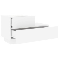 Table de chevet avec lumières LED blanc 70x36x40,5 cm 581198581198