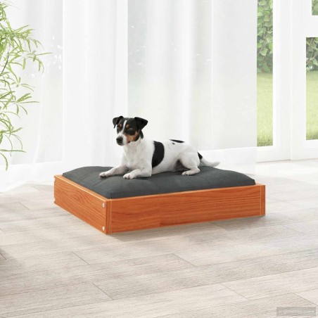 Lit pour Chien Cire marron 51,5 x 44 x 9 cm Bois de Pin Massif 581199581199